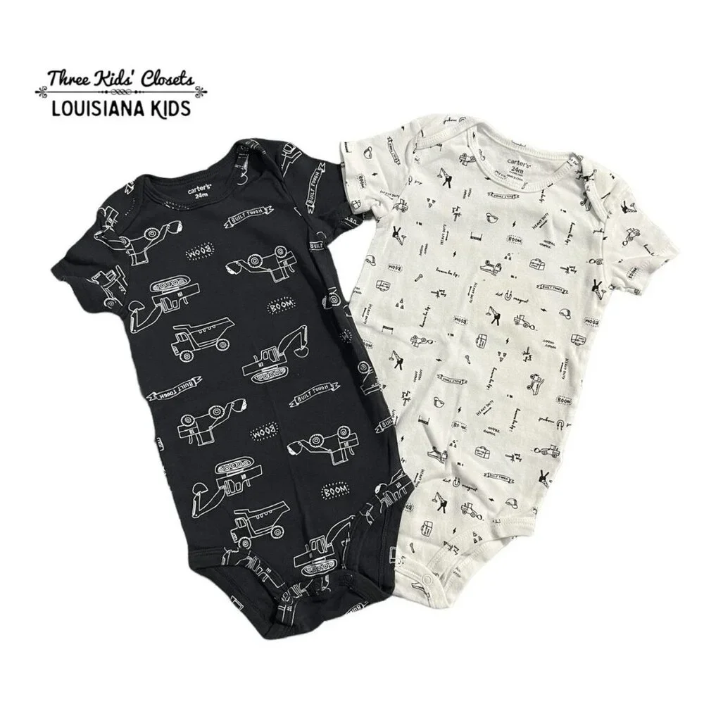 Carter's 24m Construction Onesie Bodysuit Bundle